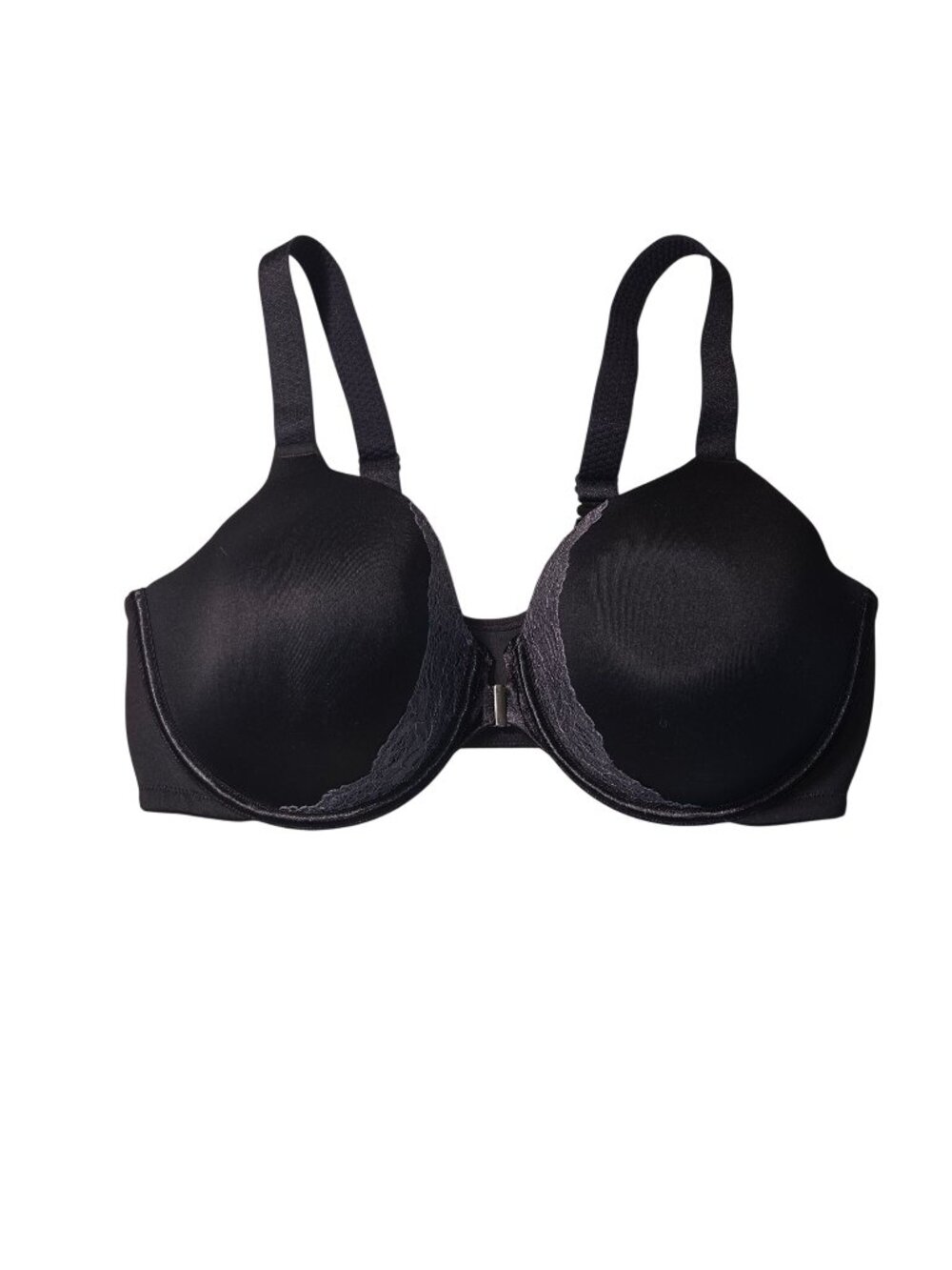Vanity Fair 40D Black Front Closure Lace Underwire Contour Bra 4353